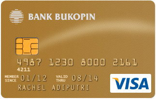 Kartu Kredit Bukopin Visa Gold Card  Jaringan Visa 